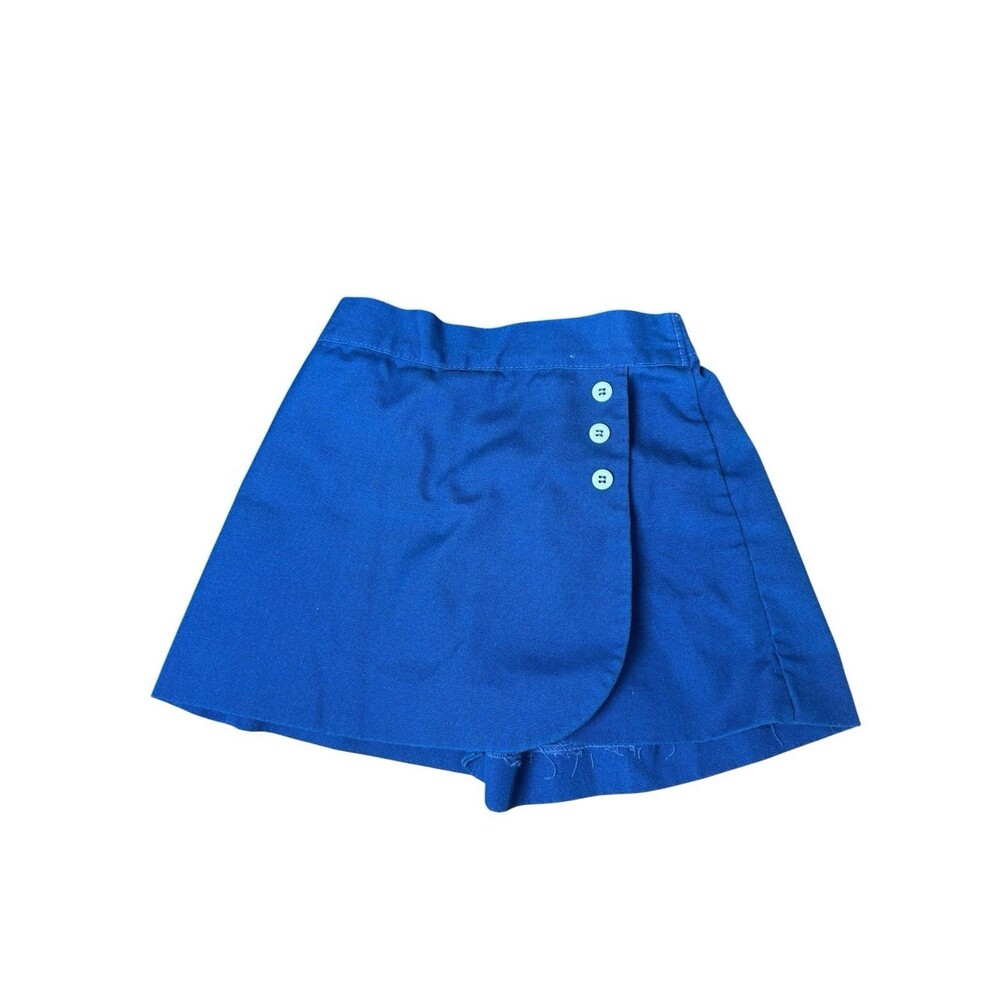 Vintage Toddler Buster Brown Sz 4 4T Linen Skort Blue Shorts Elastic Waist